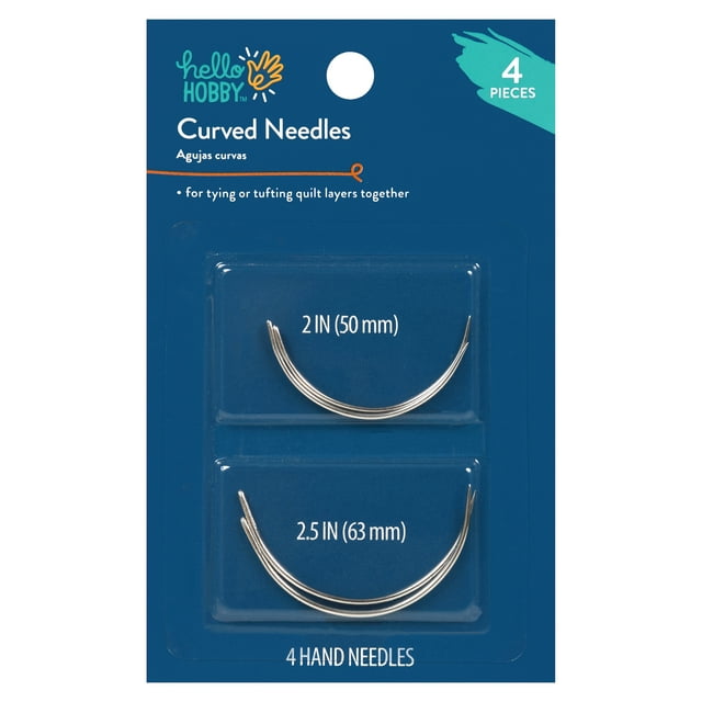 Hello Hobby Quilting Curved Steel HandSewing Needles, Assorted Sizes