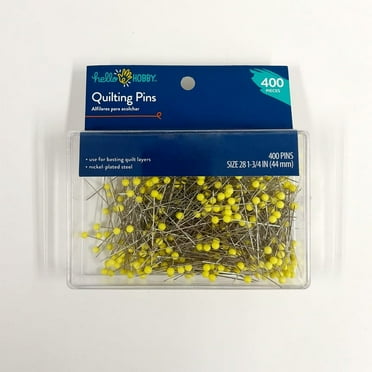 Hello Hobby Quilting Pins 400 Count with Yellow Ballhead, Size 28, Use for Basting Quilt Layers