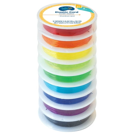 Hello Hobby 90 Yards Rainbow Elastic Stretch Jewelry Cord for Crafting Projects