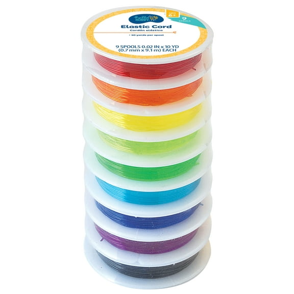 Hello Hobby 90 Yards Rainbow Elastic Stretch Jewelry Cord for Crafting