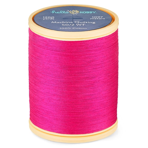 Hello Hobby Raspberry Sorbet Red 100% Pima Cotton Quilting Thread, 50/2 WT, 1200 Yards