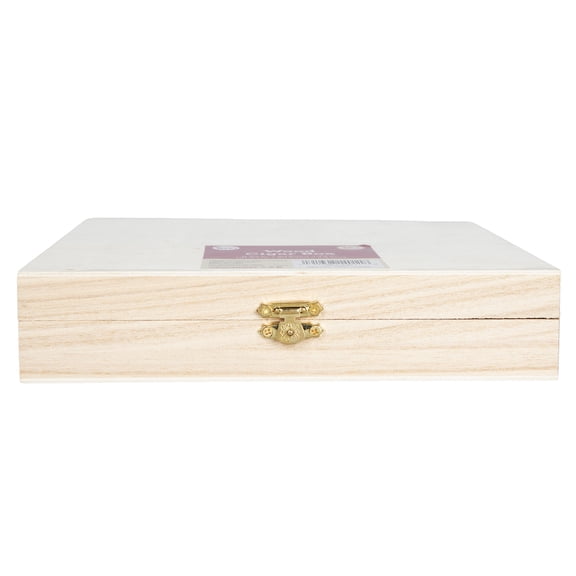 Hello Hobby Rectangular Unfinished Wooden Cigar Box 8.54 x 8.15 x 1.73 inches Craft Storage