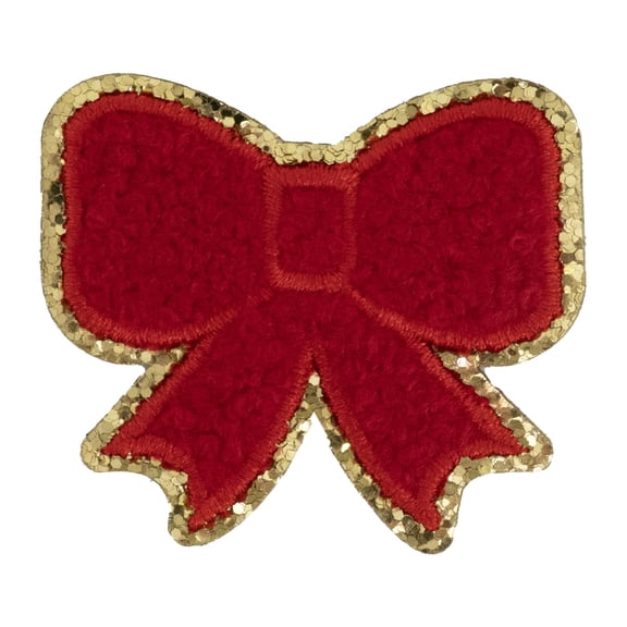 Hello Hobby Red Chenille Bow Patch