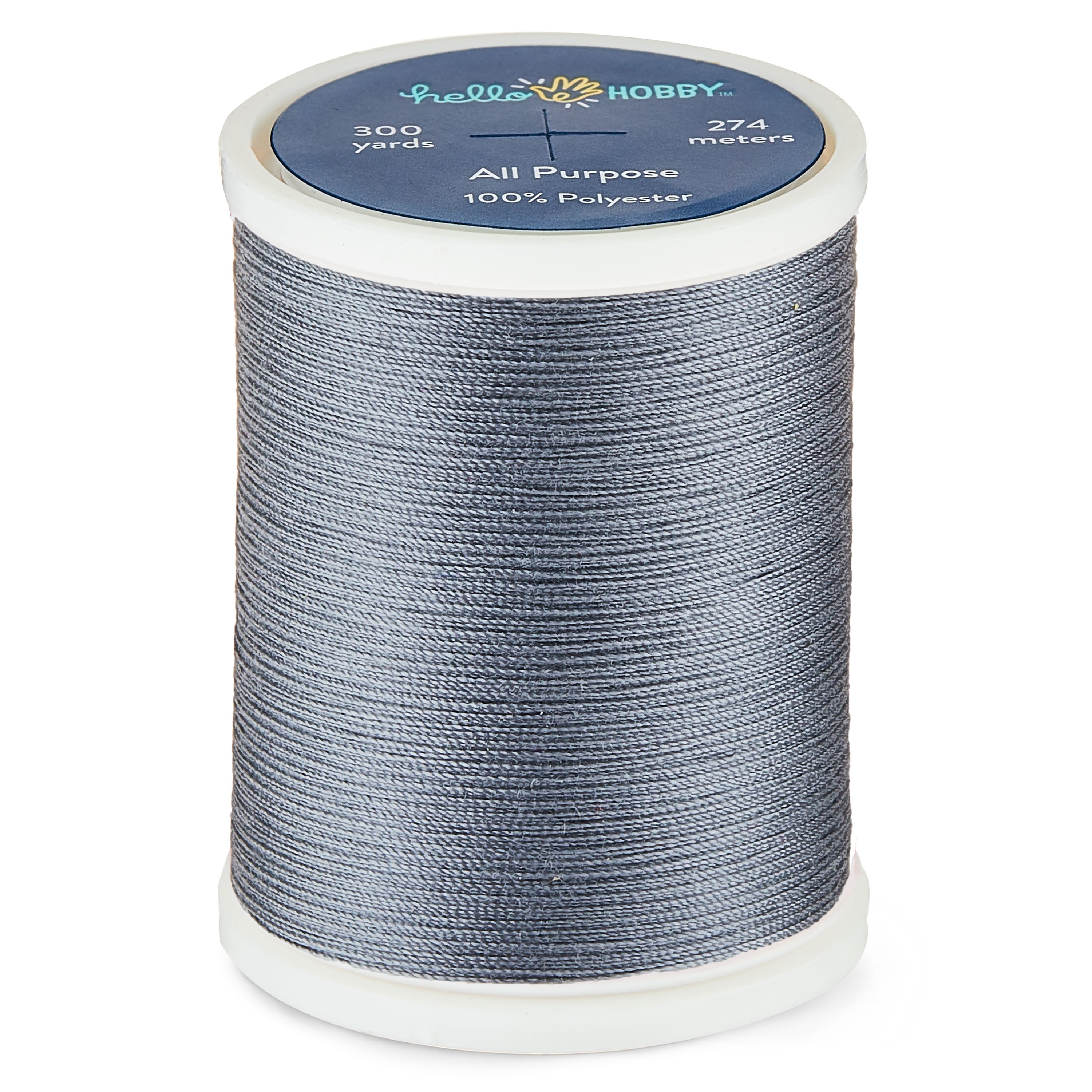 Hello Hobby Rock Gray 100% Polyester All Purpose Thread, 300 Yards