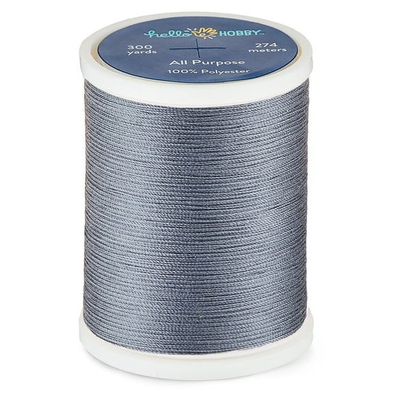 Hello Hobby Rock Gray 100% Polyester All Purpose Thread, 300 Yards