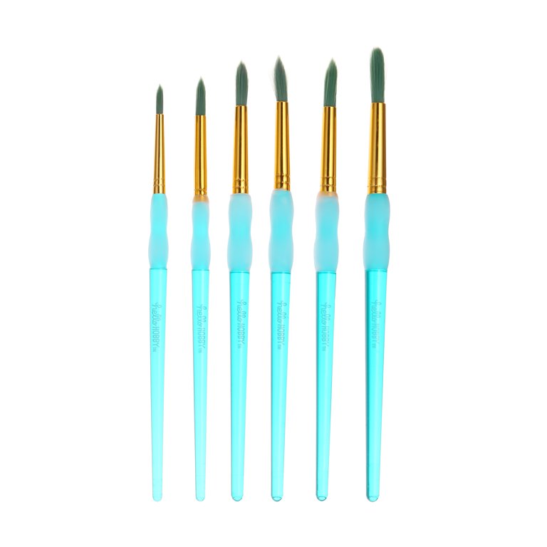 Hello Hobby Round Synthetic Bristle Art Brushes (6 Pack), Age Group 3+ 