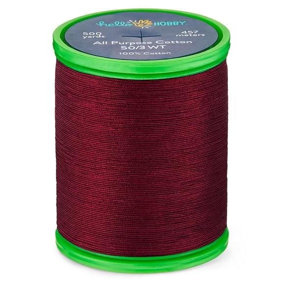 Hello Hobby Rumba Red Pima Cotton Thread, 50/3 WT