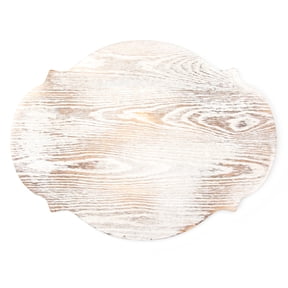 Hello Hobby Rustic Wood Scrolled Edge Plaque Sign, White Wash, Large, 12 x 16 inch