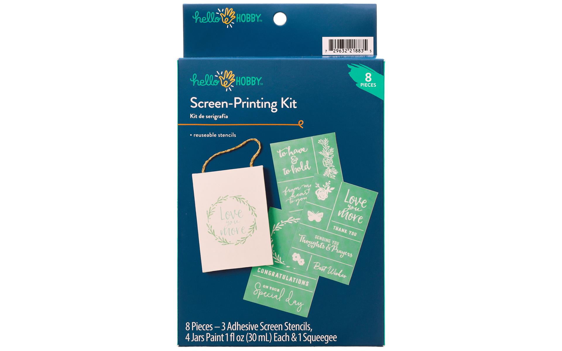 Hello Hobby Screen Printing Kit Love, 8 Pieces