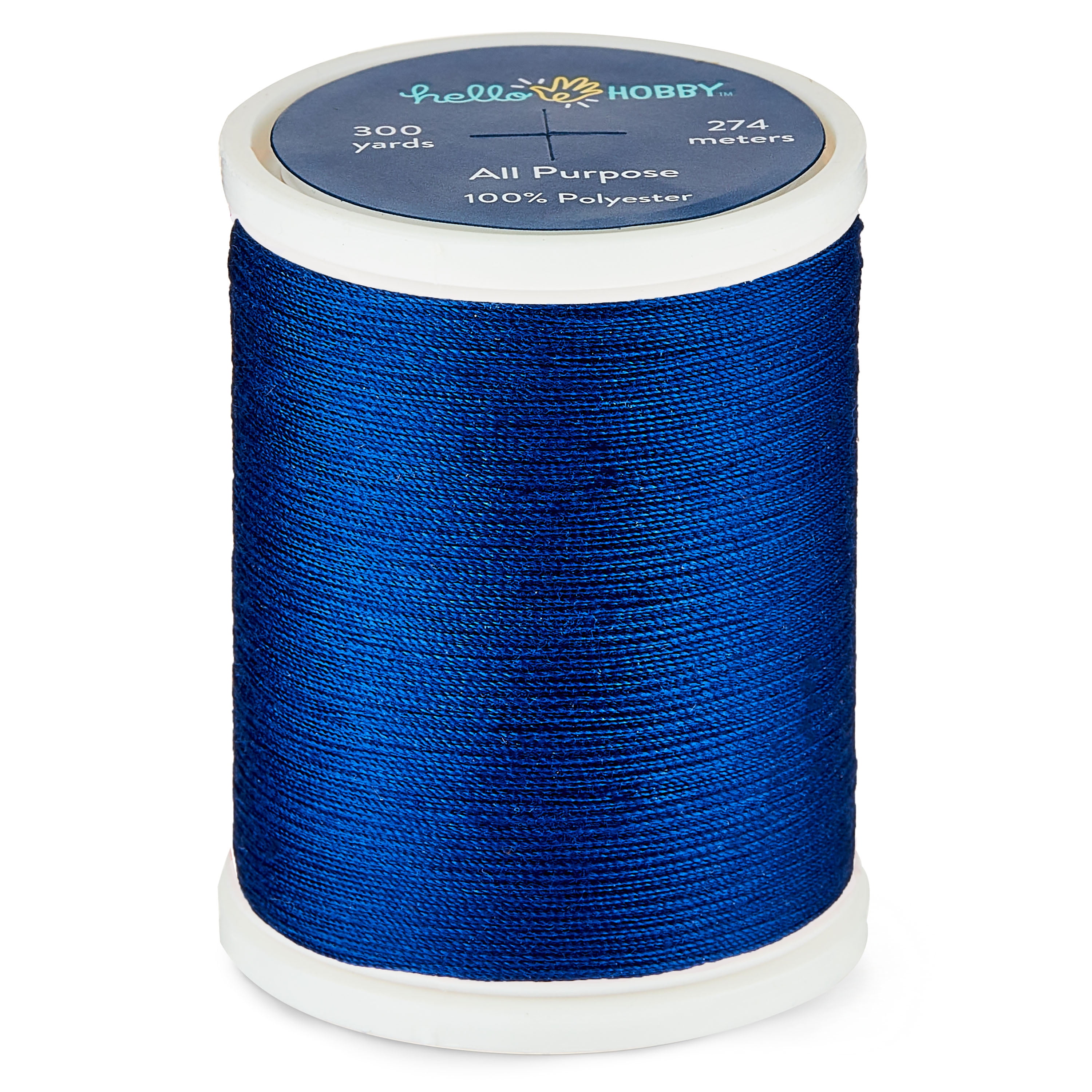 Hello Hobby Sea Blue 100% Polyester All Purpose Thread, 300 Yards