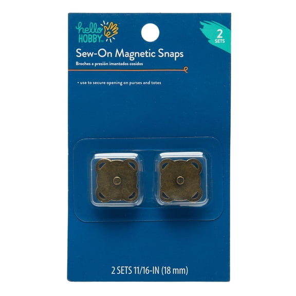 Hello Hobby Sew on Magnetic Snaps, Metal