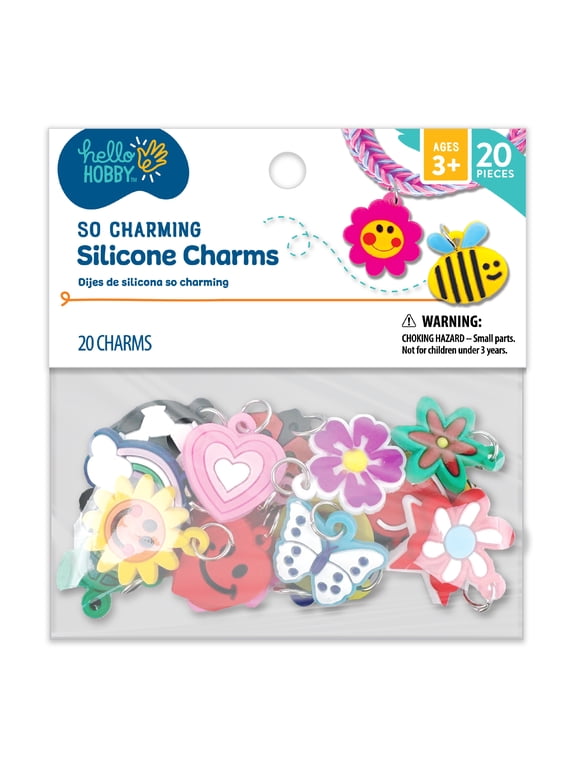 Silicone Jewelry Charms for Bracelets, Necklaces, & Crafts, Cute Charms for Kids, 20 Pieces
