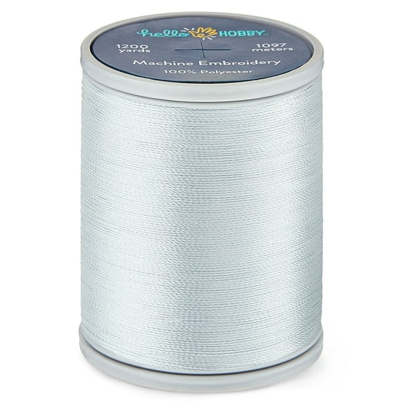 Hello Hobby Silver Polyester Embroidery Thread, 40 WT