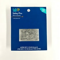 Hello Hobby Silver Safety Pins 50 Count with Assorted Size, Nickel-Plated Steel