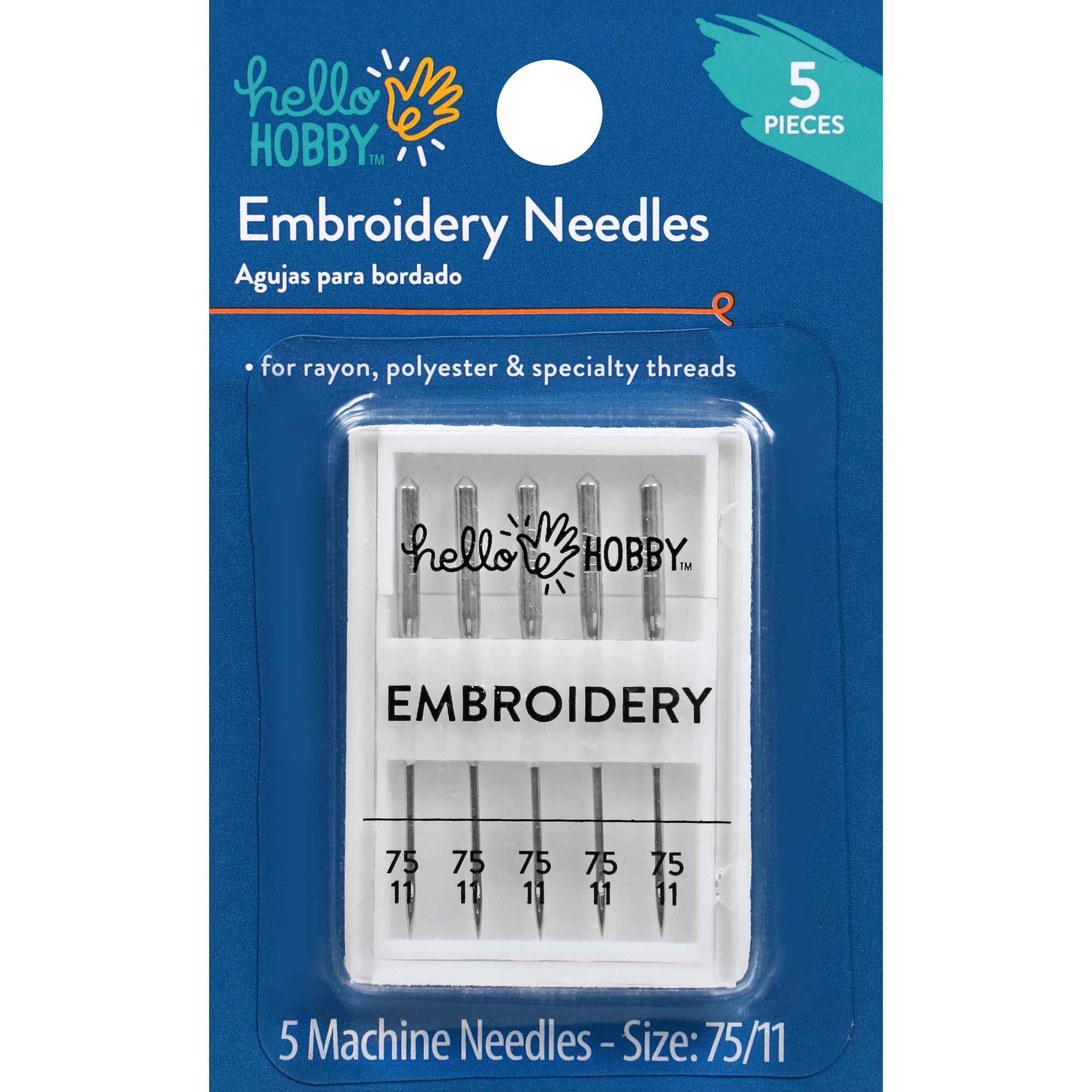 Hello Hobby Embroidery Sewing Machine Needles - 5 ct