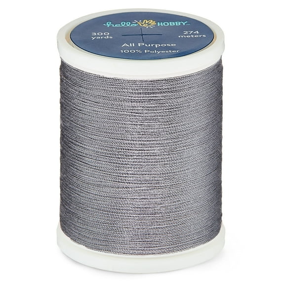 Hello Hobby Slate 100% Polyester All Purpose Thread, 300 Yards