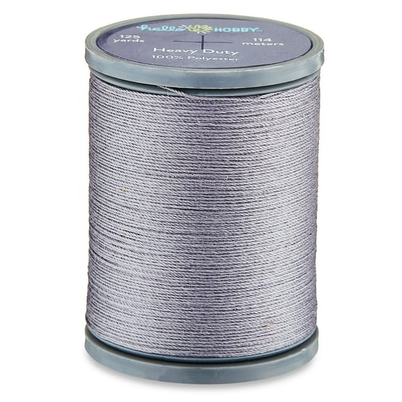 Hello Hobby Slate Gray 100% Polyester Heavy Duty Thread, 125 Yards