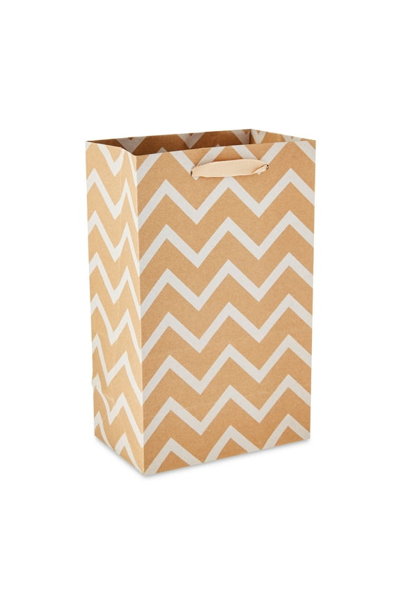 Small Brown Pattern Paper Bags, 5.25" x 8.38", 10 Count