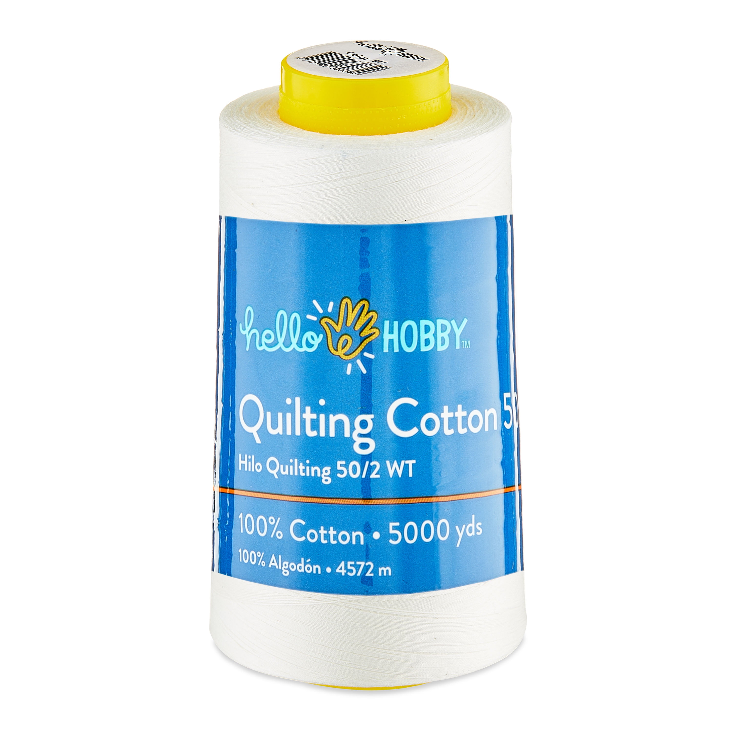 Hello Hobby Snow White 100 Pima Cotton Quilting Thread, 50/2 WT, 5000