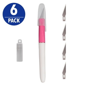 Hello Hobby Soft Grip Craft Knife, 6 Pieces, Pink