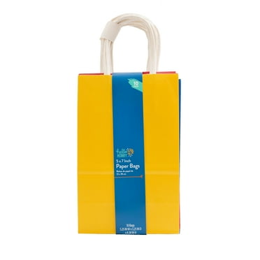 Hello Hobby Solid Small Paper Bag Multicolor, 10 Count