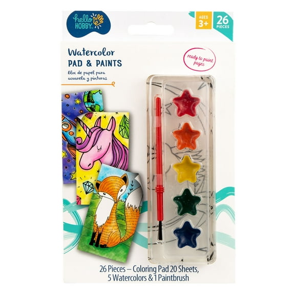 Hello Hobby Space Watercolor Pad & Paint Art Kit, Boys and Girls, Child, Ages 6+