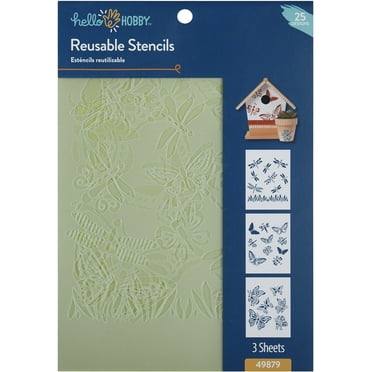 Hello Hobby Stencil Set, 7" x 10", 3 Piece, Butterflies