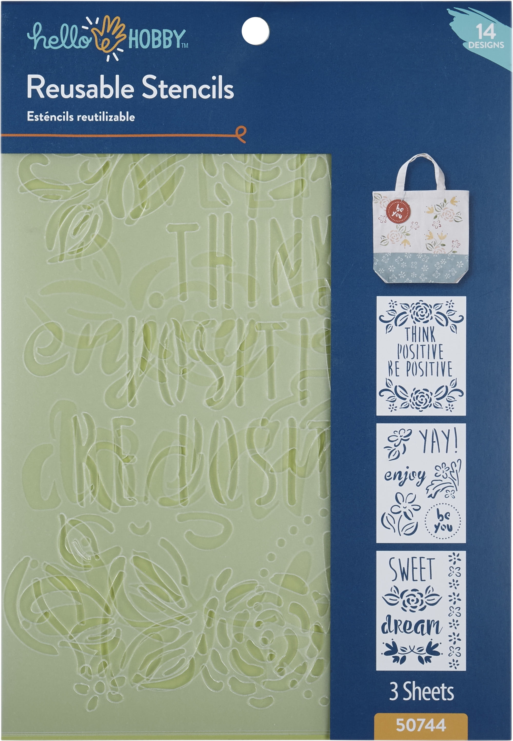 Hello Hobby Stencil Set, 7" x 10", 3 Piece, Serif Alphabet