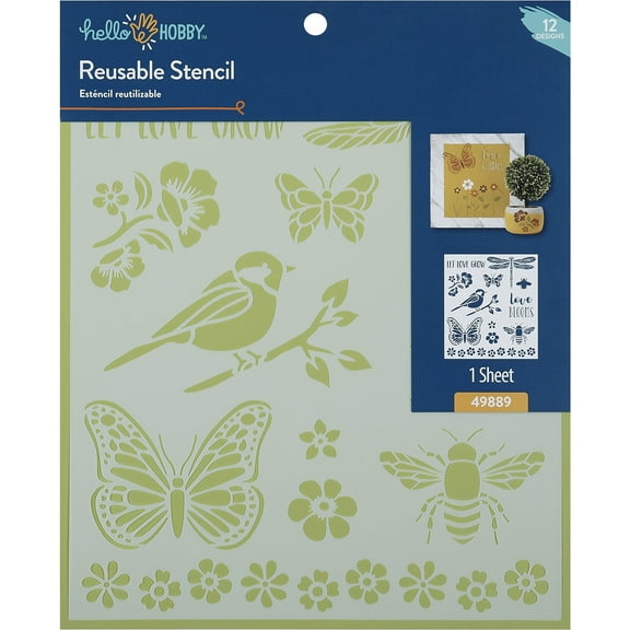 Hello Hobby Stencil Set, 8.5" x 9.5", 1 Piece, Love