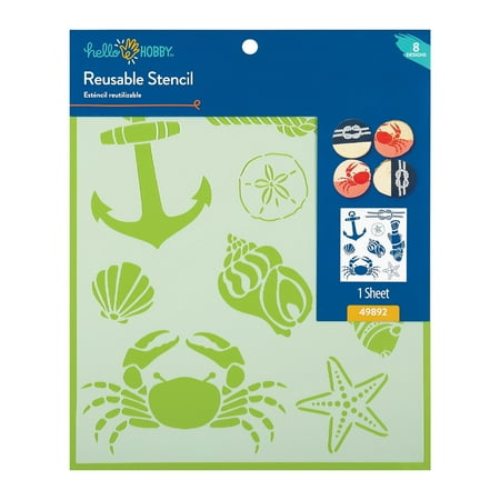 Hello Hobby Stencil Set, 8.5" x 9.5", 1 Piece, Nautical