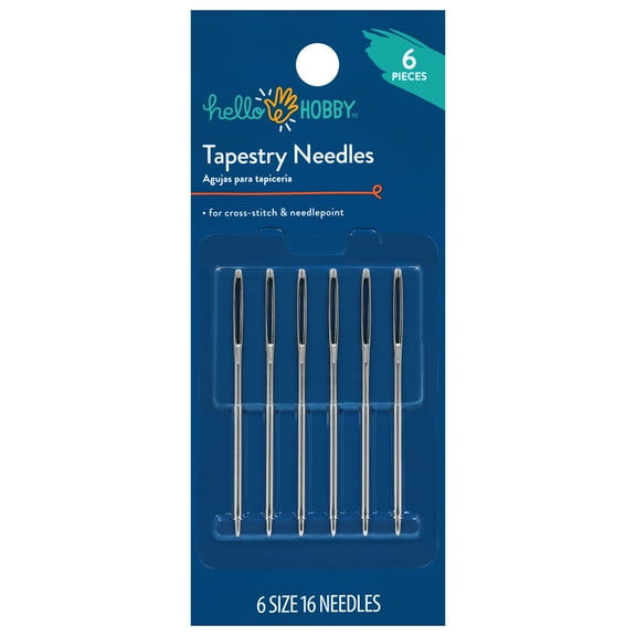 Hello Hobby Tapestry Steel Hand-Sewing Needles, Size 16, 6 Pieces