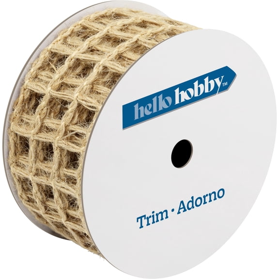 Hello Hobby Natural Jute Open Weave Sewing Trim, 1-3/4 in x 3 yd