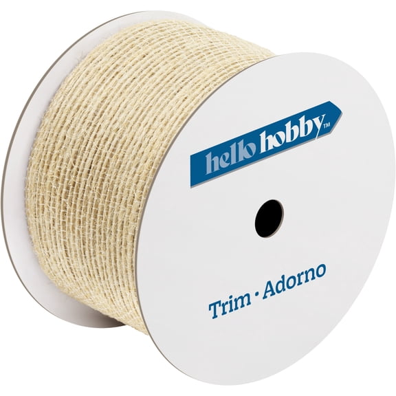 Hello Hobby Natural Stripe Jute Sewing Trim, 2 in x 3 yd