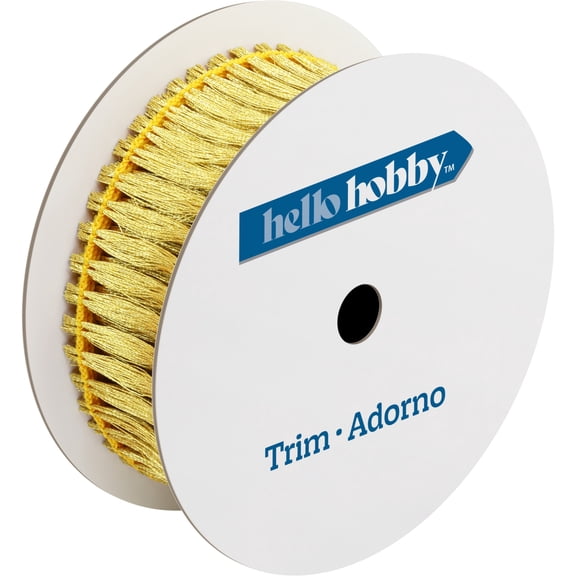 Hello Hobby Metallic Gold Fringe Sewing Trim, 1 in x 2 yd