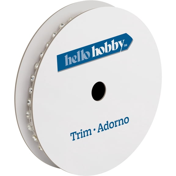 Hello Hobby White Gem Cord Sewing Trim, 1/8 in x 1 yd