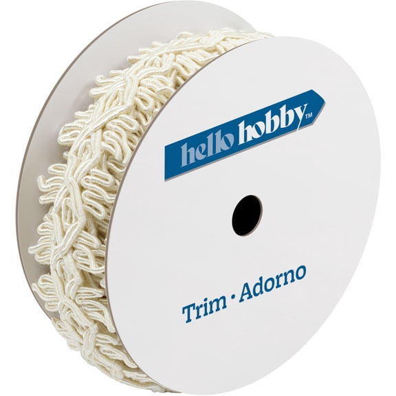 Hello Hobby Ecru Gimp Scallop Sewing Trim, 1-1/8 in x 3 yd