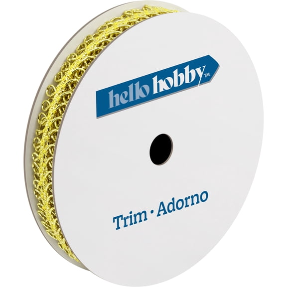 Hello Hobby Gold Gimp Loop Sewing Trim, 1/2 in x 4 yd
