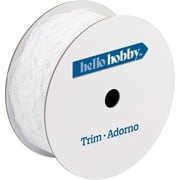 Hello Hobby White Sheer Rose Lace Sewing Trim, 1-1/4 in x 3 yd