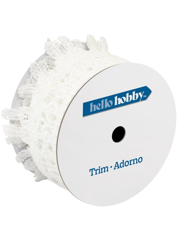 White Pointed Lace Sewing Trim, 1-7/8 in x 3 yd
