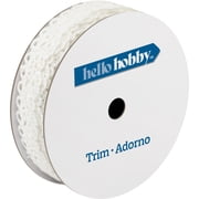 Hello Hobby White Scallop Loop Edge Lace Sewing Trim, 3/4 in x 3 yd