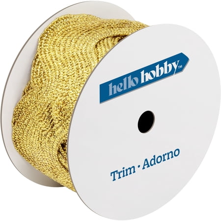 Hello Hobby Gold Ric Rac Sewing Trim, 1-1/2 in x 4 yd