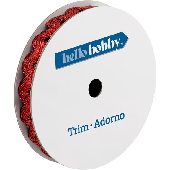 Hello Hobby Red Ric Rac Sewing Trim, 1/2 in x 4 yd