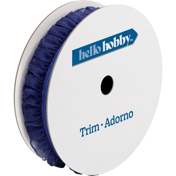 Hello Hobby Navy Ruffle Elastic Sewing Trim, 7/8 in x 3 yd
