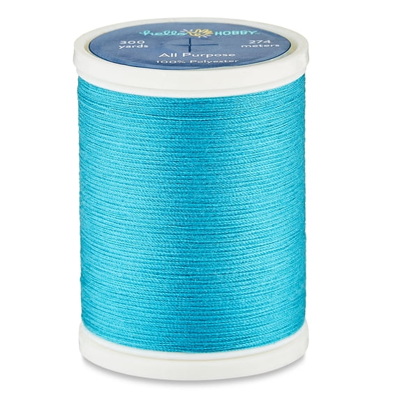 Turqoise Rinata Thread Hello Hobby Turquoise Blue 100% Polyester All Purpose Thread, 300 Yards ...