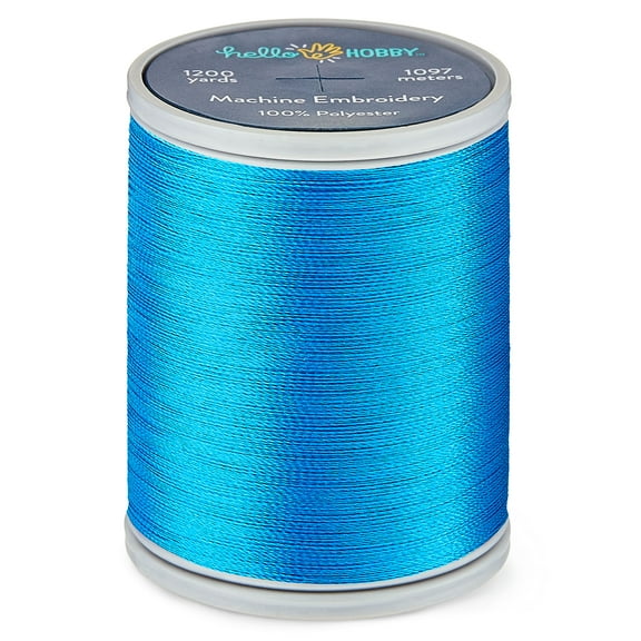 Hello Hobby Twilight Blue 100% Polyester Machine Embroidery Thread, 40 WT, 1200 Yards