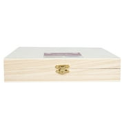 Hello Hobby Wood Cigar Box, Unfinished Rectangular Craft Storage, 8.54 x 8.15 x 1.73 Inches
