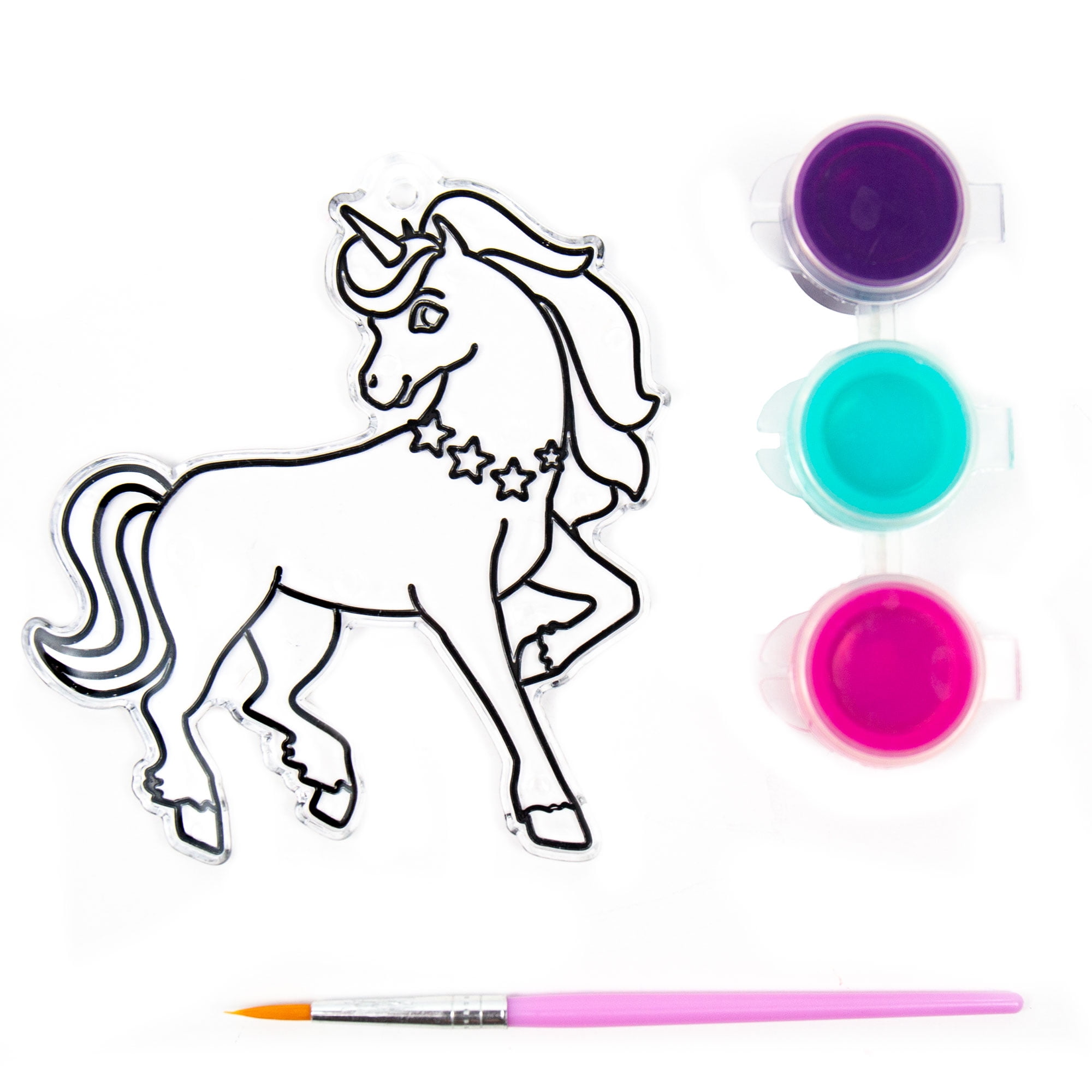 Lewtemi 36 Pcs Create Your Own Unicorn Window Art Suncatcher Kits for Kids  Unicorn Craft Suncatcher Paint with 24 Suction Cups for Ornament Painting