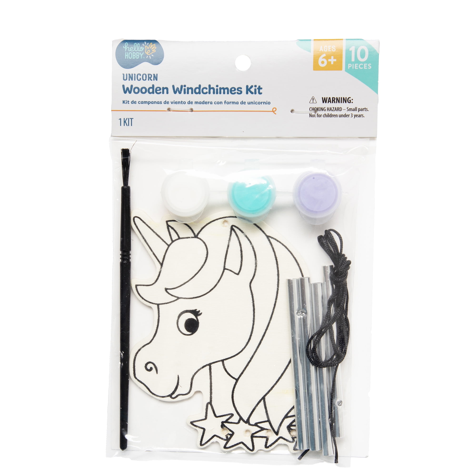 Hello Hobby Unicorn Wind Chime Painting Kit, Child Craft, 6.89 in x 4.