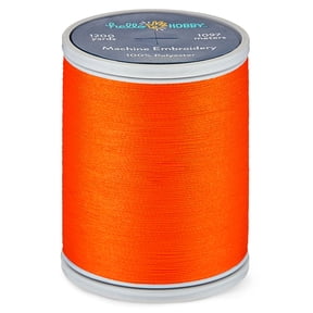Hello Hobby Vibrant Orange Polyester Embroidery Thread, 40 WT
