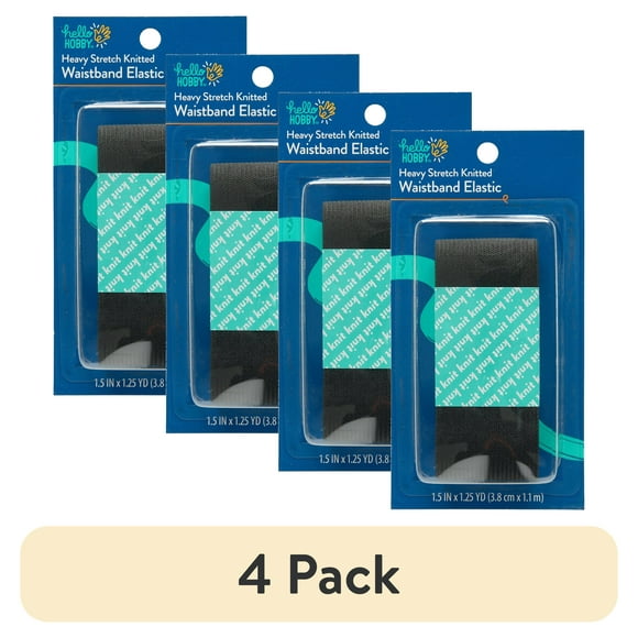 (4 pack) Hello Hobby Waistband Elastic Black